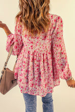 Load image into Gallery viewer, Floral Lace Trim Balloon Sleeve Blouse
