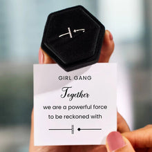 Load image into Gallery viewer, T Shape Inlaid Zircon 925 Sterling Silver Open Ring
