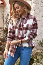 Load image into Gallery viewer, Plaid Dropped Shoulder Pocket Shacket
