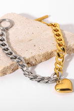 Load image into Gallery viewer, Chain Heart Charm Bracelet
