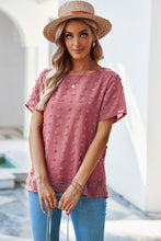 Load image into Gallery viewer, Swiss Dot Round Neck Blouse
