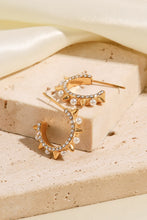 Load image into Gallery viewer, Inlaid Rhinestone Faux Pearl Earrings
