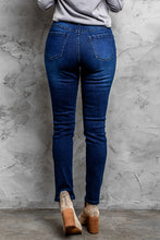 Load image into Gallery viewer, Mid-Rise Waist Distressed Skinny Jeans
