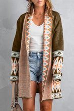 Load image into Gallery viewer, Geometric Open Front Long Sleeve Cardigan
