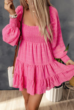 Load image into Gallery viewer, Smocked Square Neck Ruffled Mini Dress
