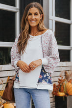 Load image into Gallery viewer, Floral Lantern Sleeve Round Neck Top
