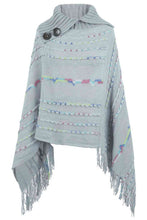 Load image into Gallery viewer, Cloak Sleeve Fringe Detail Poncho
