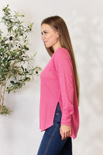 Load image into Gallery viewer, Zenana Round Neck Long Sleeve Slit Top
