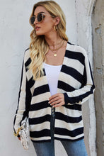 Load image into Gallery viewer, Striped Dolman Sleeve Open Front Cardigan
