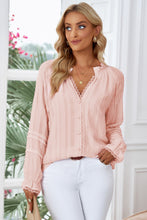 Load image into Gallery viewer, Lace Detail Frill Trim Flounce Sleeve Blouse
