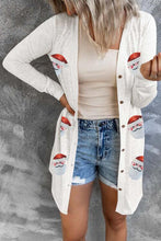 Load image into Gallery viewer, Sequin Santa Button Up Long Sleeve Cardigan
