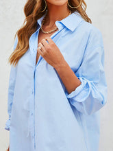 Load image into Gallery viewer, Button Up Long Sleeve Mini Shirt Dress
