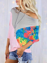 Load image into Gallery viewer, Color Block Three-Quarter Sleeve Blouse
