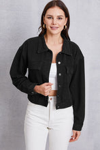 Load image into Gallery viewer, Button Up Dropped Shoulder Denim Jacket

