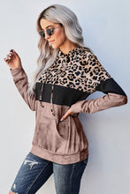 Load image into Gallery viewer, Leopard Color Block Hoodie
