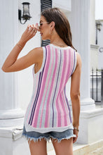Load image into Gallery viewer, Striped Scalloped Hem Knit Tank
