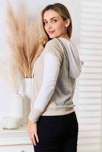 Load image into Gallery viewer, Double Take Color Block Exposed Seam Drawstring Hoodie
