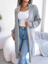 Load image into Gallery viewer, Open Front Dropped Shoulder Longline Cardigan
