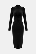 Load image into Gallery viewer, Zip Up Cutout Drawstring Detail Dress

