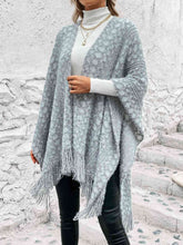 Load image into Gallery viewer, Open Front Fringe Hem Poncho
