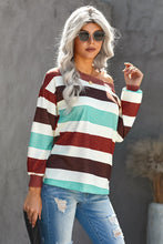 Load image into Gallery viewer, One Shoulder Striped Color Block Top
