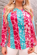 Load image into Gallery viewer, Mixed Print Patchwork Blouse
