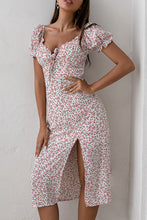 Load image into Gallery viewer, Ditsy Floral Puff Sleeve Slit Dress
