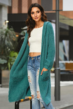 Load image into Gallery viewer, Open Front Long Sleeve Slit Hooded Cardigan
