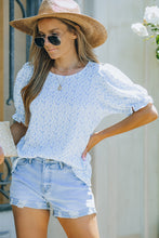 Load image into Gallery viewer, Printed Round Neck Half Flounce Sleeve Top
