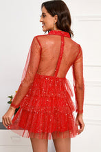 Load image into Gallery viewer, Contrast Sequin Plunge Layered Dress
