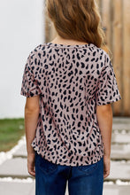 Load image into Gallery viewer, Girls Leopard Dropped Shoulder Tee
