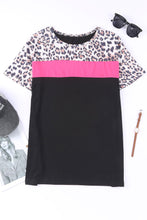 Load image into Gallery viewer, Leopard Color Block Short Sleeve Tee

