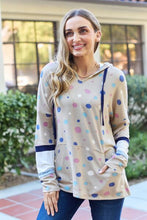 Load image into Gallery viewer, Celeste Design Full Size Polka Dot Drawstring Hoodie
