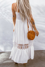 Load image into Gallery viewer, Buttoned Spliced Lace Spaghetti Strap Maxi Dress

