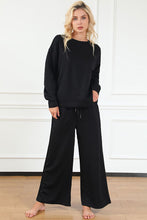 Load image into Gallery viewer, Double Take Full Size Textured Long Sleeve Top and Drawstring Pants Set
