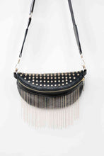 Load image into Gallery viewer, Adored PU Leather Studded Sling Bag with Fringes
