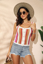 Load image into Gallery viewer, Striped Scalloped Trim Knit Tank
