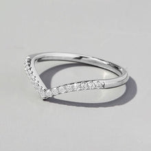 Load image into Gallery viewer, V Shape Inlaid Zircon 925 Sterling Silver Ring
