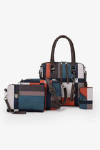 Load image into Gallery viewer, 4-Piece Color Block PU Leather Bag Set
