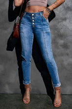Load image into Gallery viewer, Button Fly Center Seam High Rise Jeans
