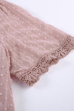 Load image into Gallery viewer, Swiss Dot Lace Trim Plunge Blouse
