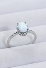 Load image into Gallery viewer, 925 Sterling Silver 4-Prong Opal Ring
