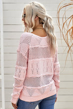 Load image into Gallery viewer, Openwork Boat Neck Pullover Sweater
