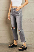 Load image into Gallery viewer, BAYEAS Stone Wash Distressed Cropped Straight Jeans
