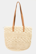 Load image into Gallery viewer, Fame Straw Braided Tote Bag

