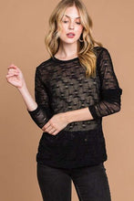 Load image into Gallery viewer, Culture Code Full Size Round Neck Mesh Perspective Top
