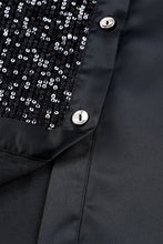 Load image into Gallery viewer, Sequin Button Front High-Low Shirt Dress
