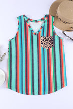 Load image into Gallery viewer, Rainbow Stripe Pocket Patch Tank
