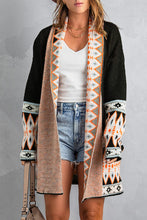 Load image into Gallery viewer, Geometric Open Front Long Sleeve Cardigan
