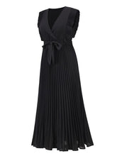 Load image into Gallery viewer, Tied Surplice Cap Sleeve Pleated Dress
